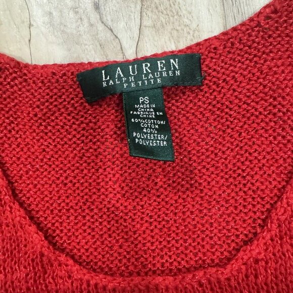VINTAGE Ralph Lauren  Women's Red Knit Tank Top  Women's Size Petite Small PS - Picture 5 of 6